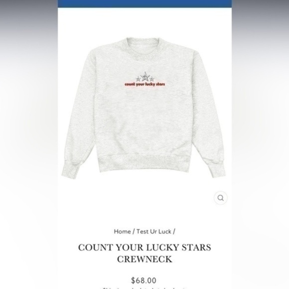 Shop Kristin Jones Count Your Lucky Stars White Crewneck Sweatshirt
